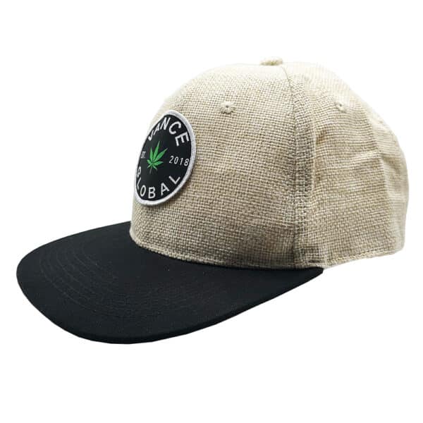 natural hemp hat with black lid